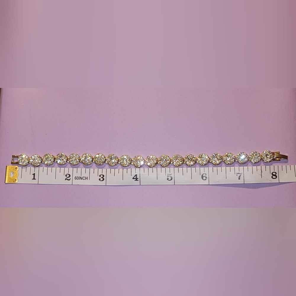 Fasion Jewelry Sparkling Color Gold and Rhinestones Bracelet - Picture 7 of 7